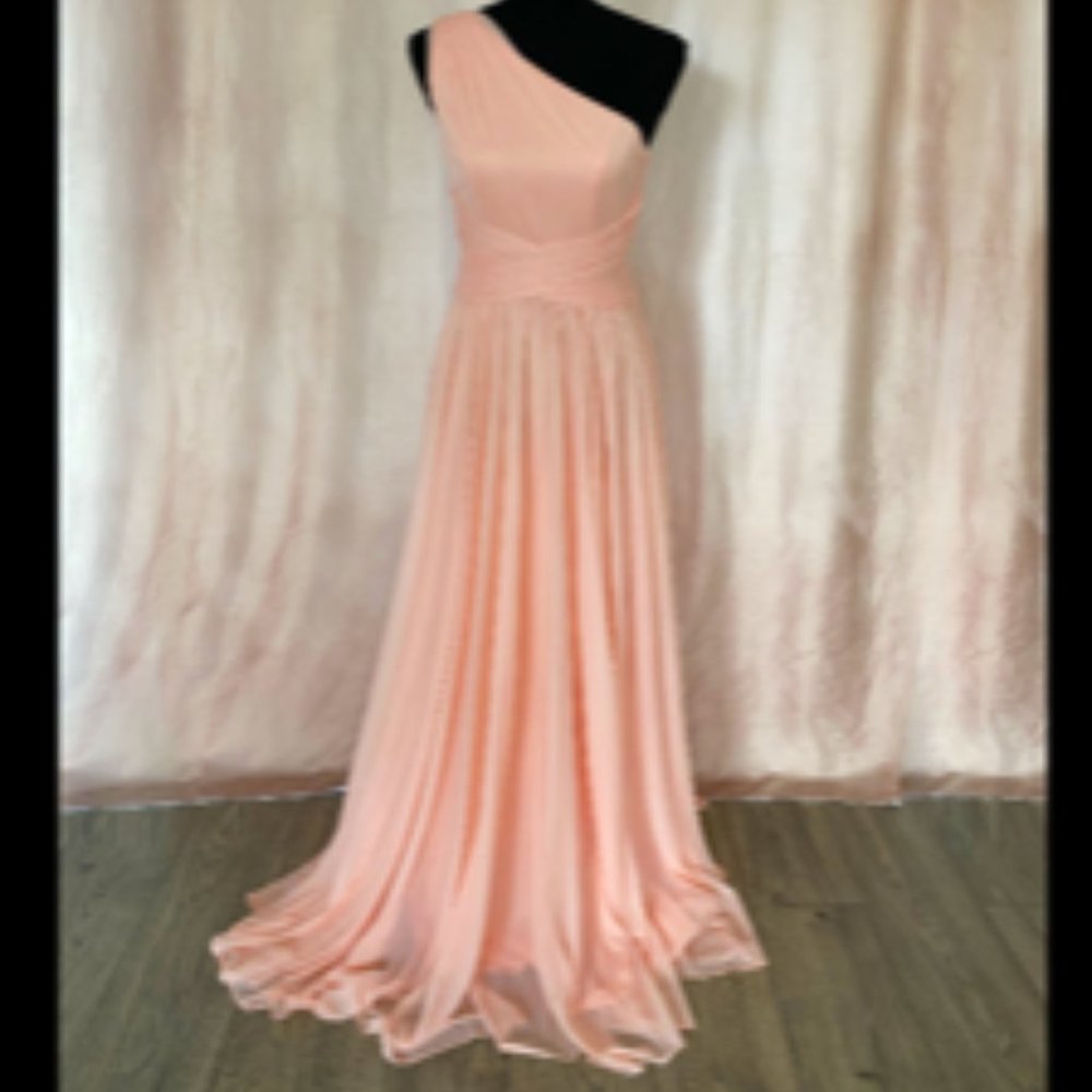 Peach bridesmaid formal gown